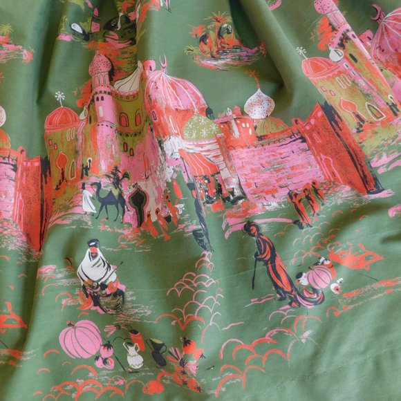MCM Millworth Arabian Casbah 1950s midcentury novelty border print circle skirt - Picture 3 of 16